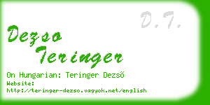 dezso teringer business card